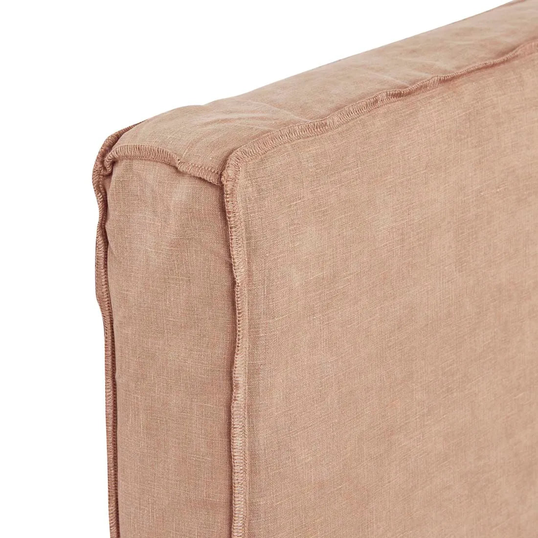 GlobeWest | Vittoria Slip Cover Bedhead | Soft Clay