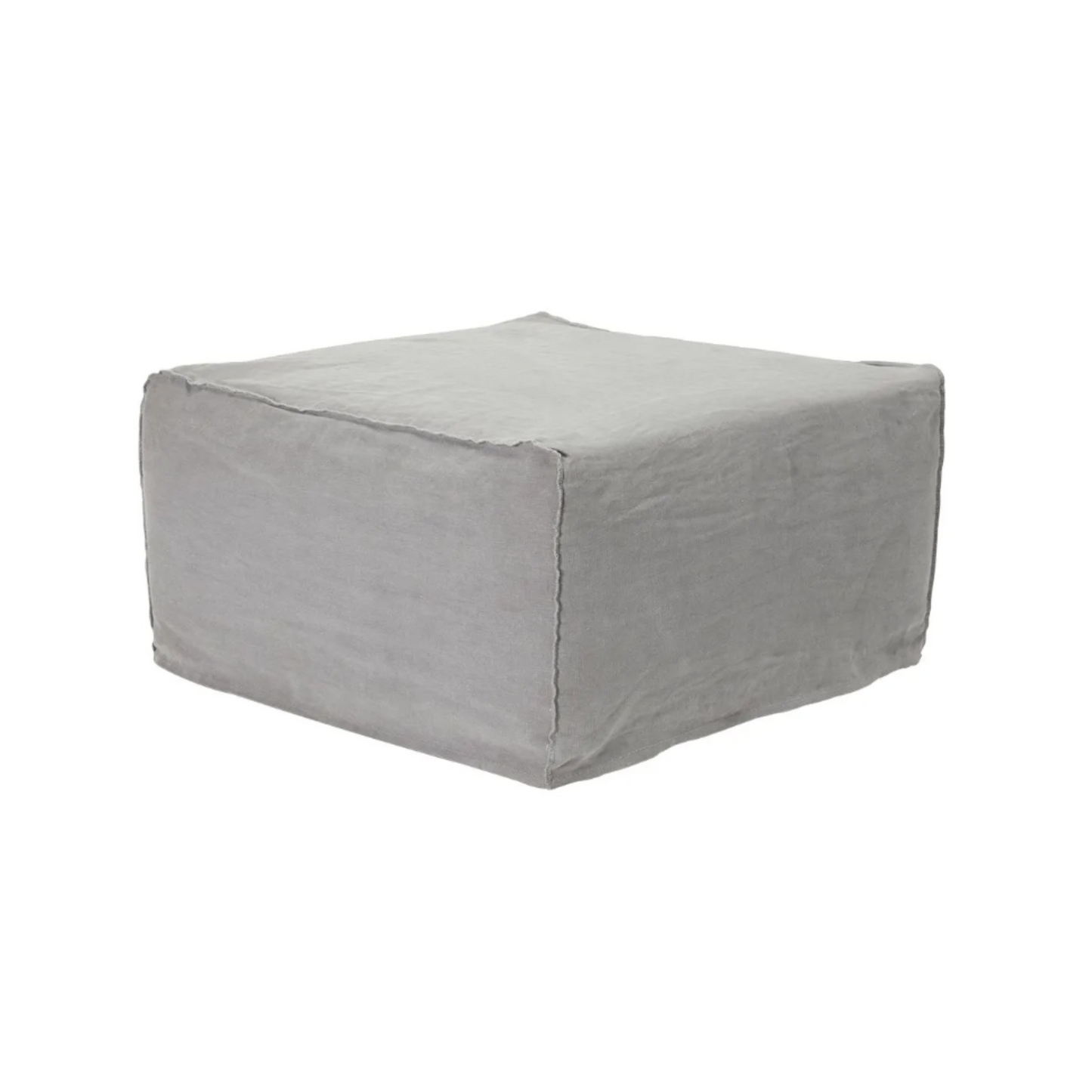 Havre Linen Slipcover Ottoman - 100cm