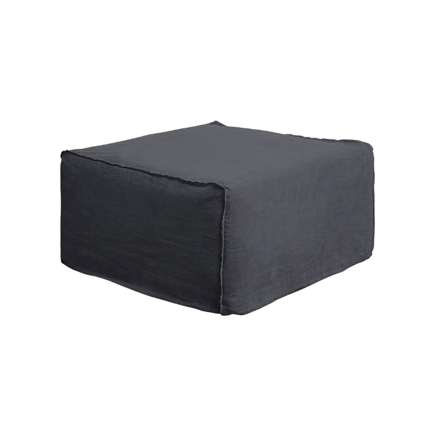 Havre Linen Slipcover Ottoman - 100cm