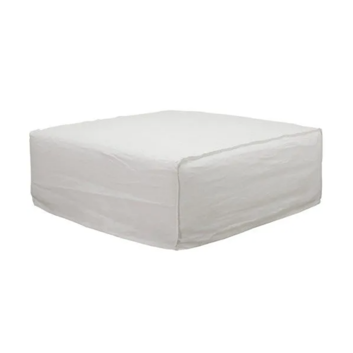Havre Linen Slipcover Ottoman - 100cm