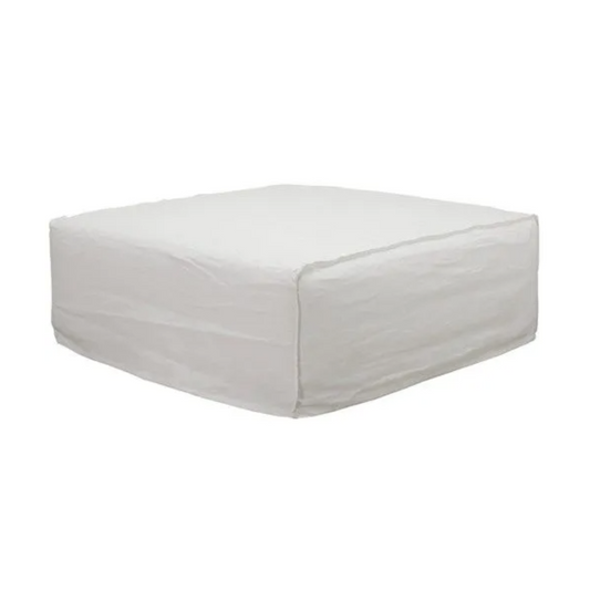 Havre Linen Slipcover Ottoman - 100cm