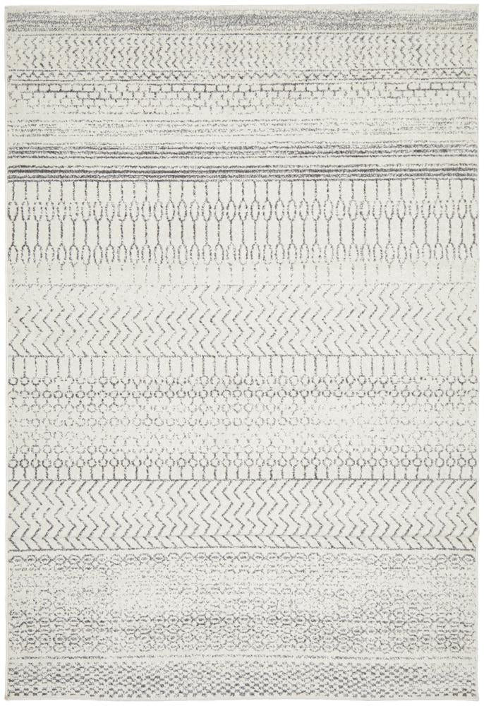 Monochrome Tribal Silver Rug