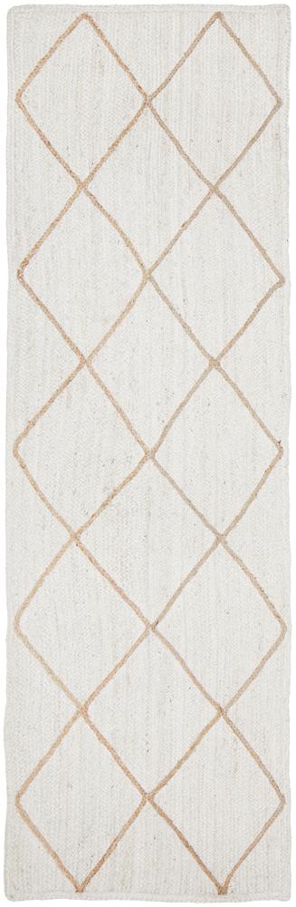 Palm Beach White Chevron Runner Rug