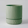 Abstract Relief Plant Pot - Olive Green