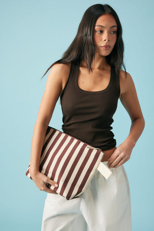 Wet Base Midi⎮Printed⎮Cocoa Stripe