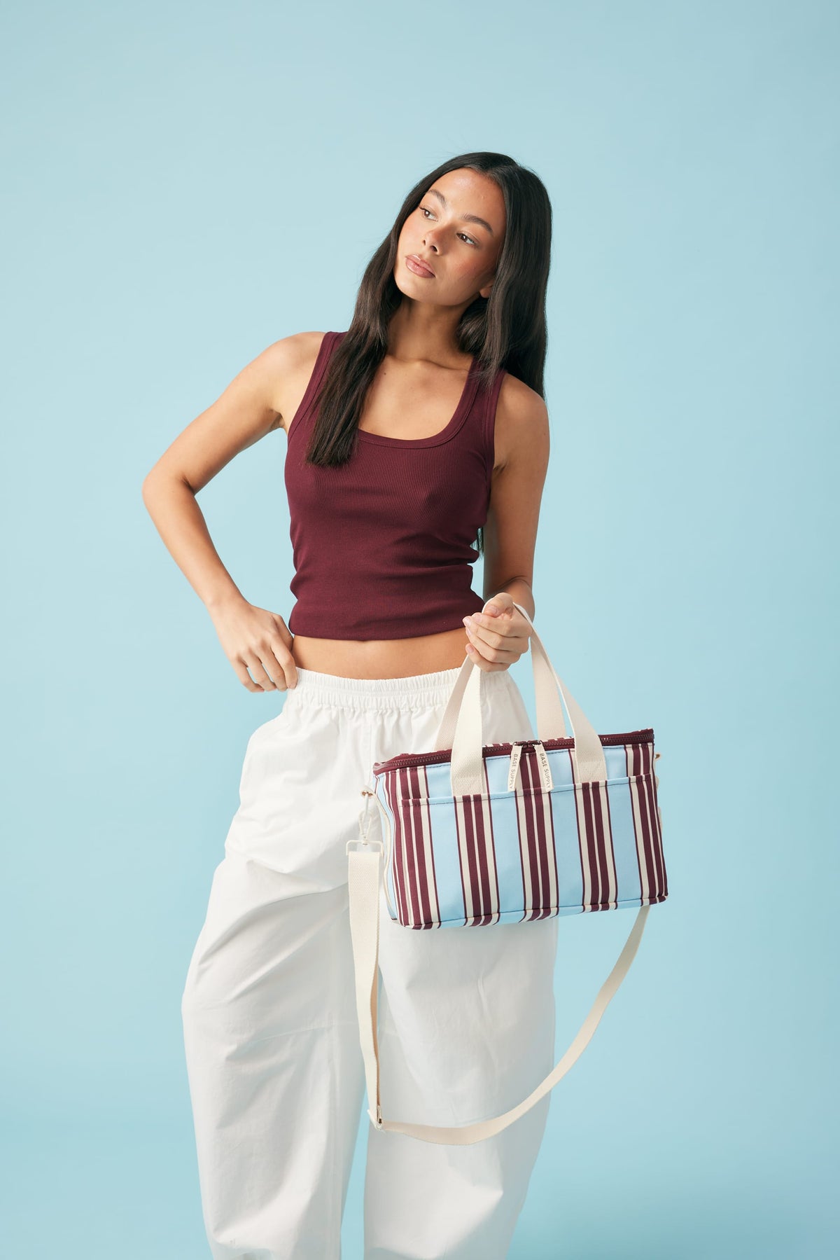 Midi Cool Base⎮Printed⎮Mulberry Stripe