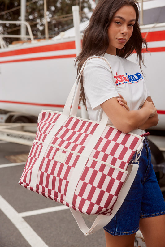 The BIG Cooler Base | Burgundy/Peony check