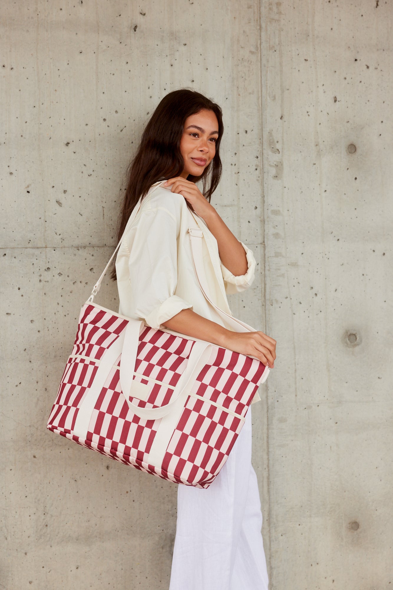 The BIG Cooler Base | Burgundy/Peony check