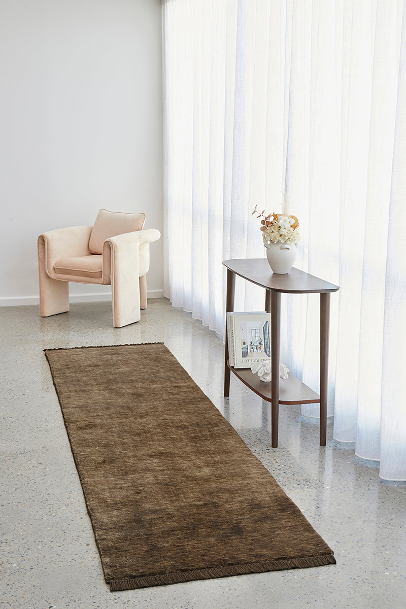 Earthbound Bear Brown Runner Rug