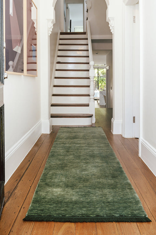 Earthbound Forest Green Runner Rug