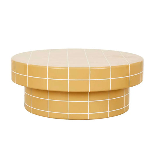 GlobeWest | Seville Tile Round Coffee Table | Honey