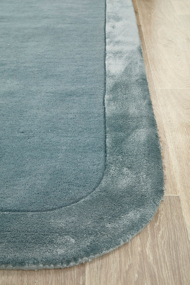 Jewel Curve Blue Runner Rug