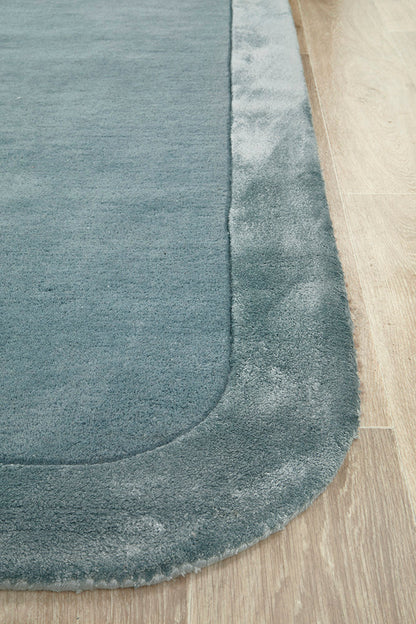 Jewel Curve Blue Runner Rug