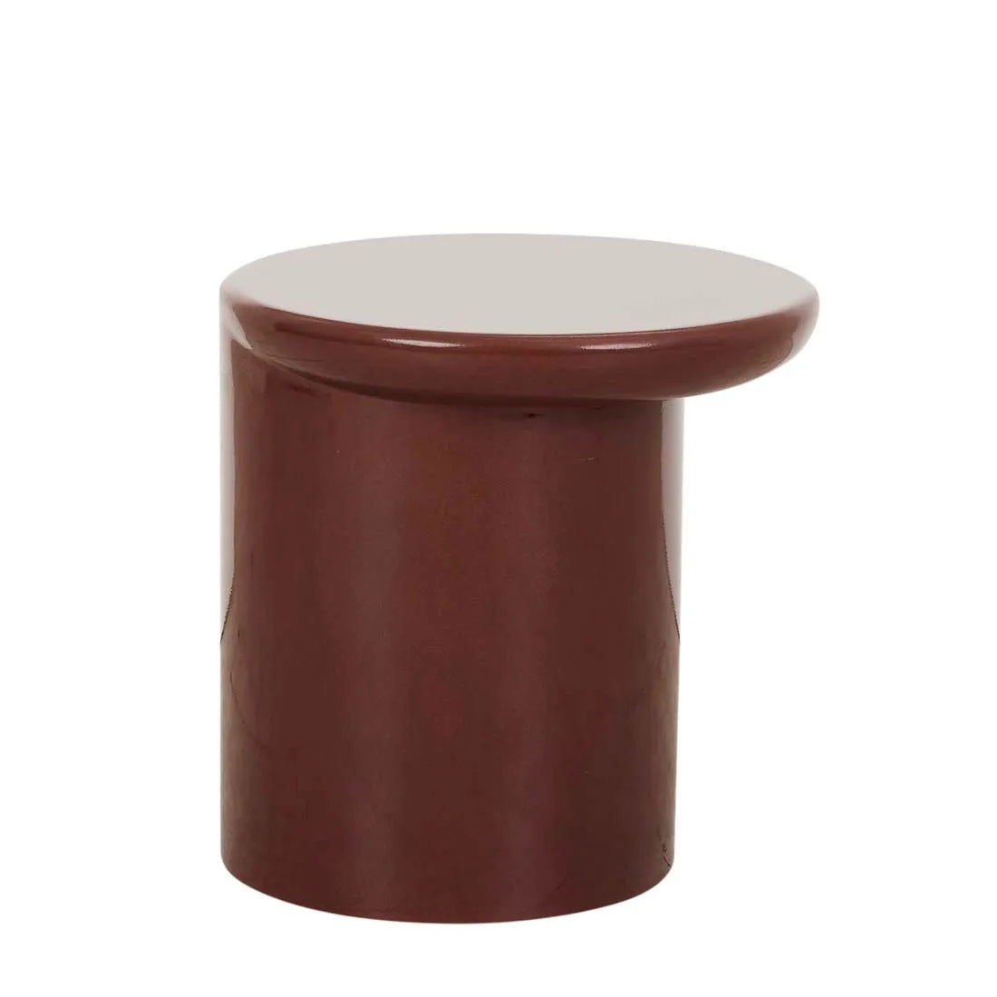 GlobeWest | Petra Sphere Outdoor Side Table | Burgundy Glaze