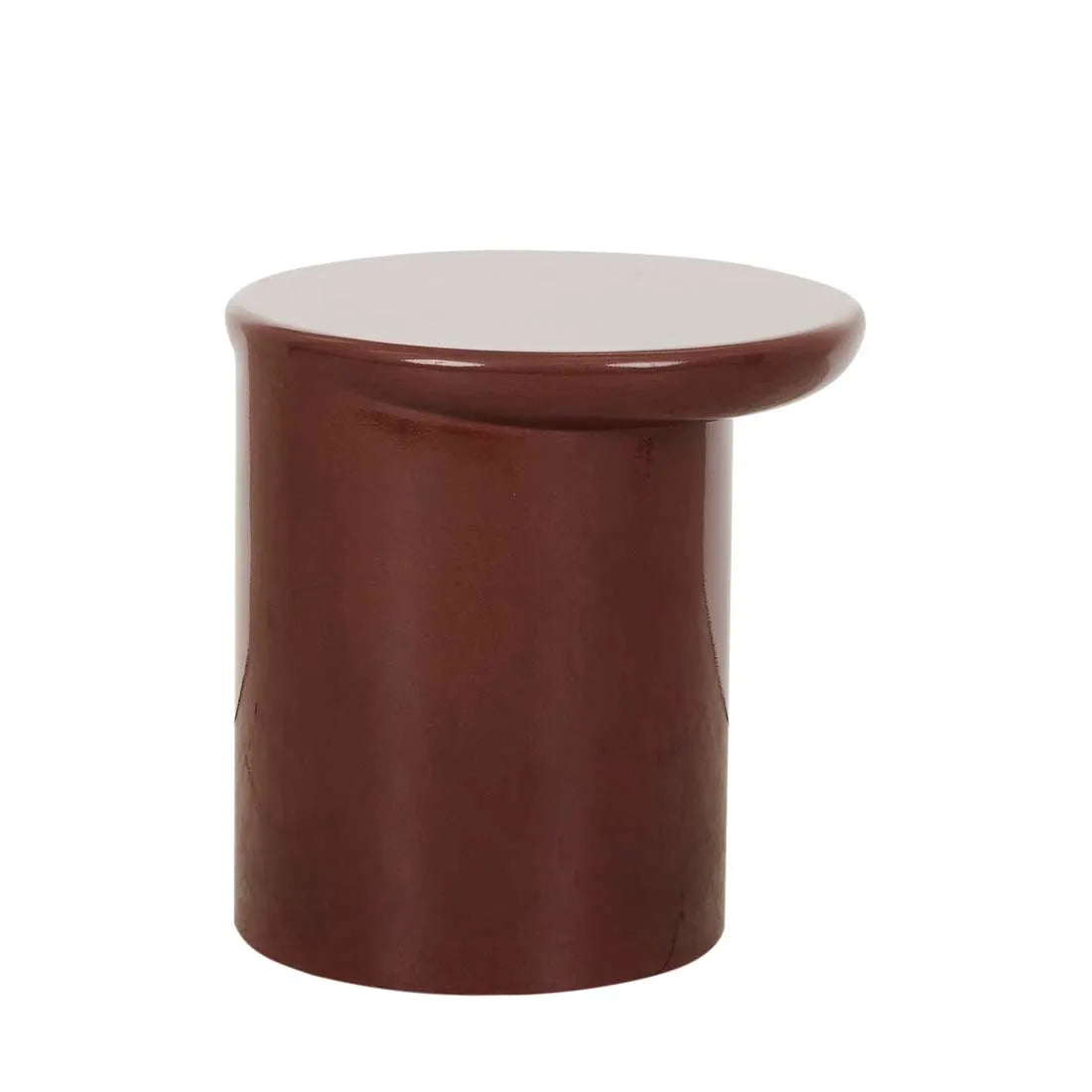GlobeWest | Petra Sphere Outdoor Side Table | Burgundy Glaze