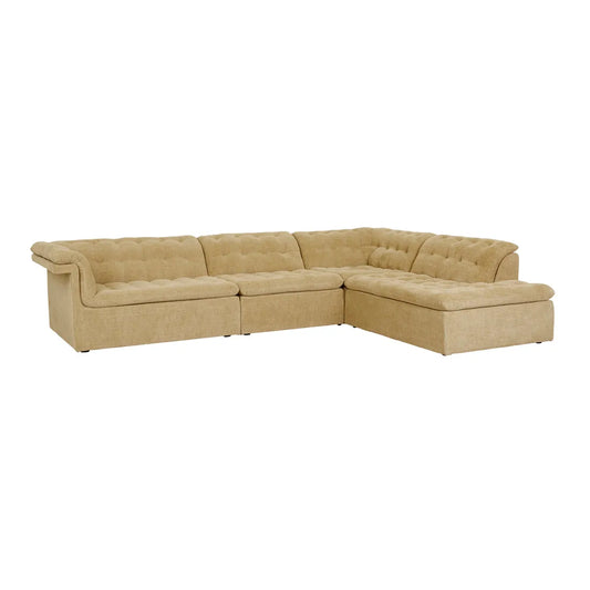 GlobeWest | Natadora Furrow Modular Sofa | Toffee Sherpa