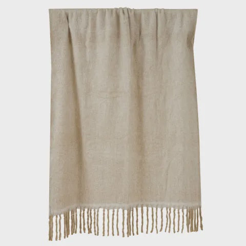 Throw⎮WoolBlend⎮Linda⎮White+Beige