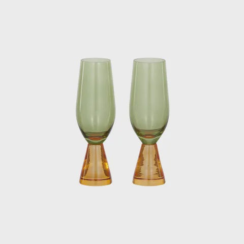 Champagne Flute⎮Giza⎮Amber+Green⎮S2