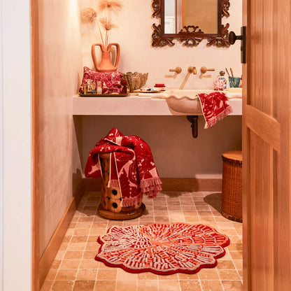 Claudelle Bath Mat | Crimson
