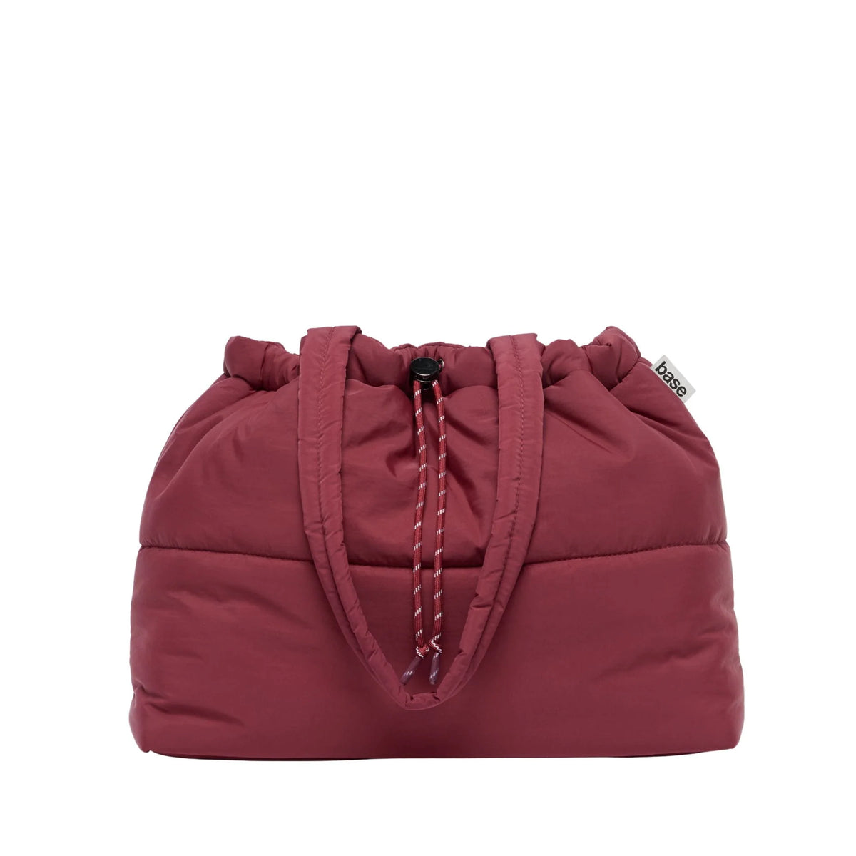 Scrunch Base Puffer Tote | Burgundy/Burgundy