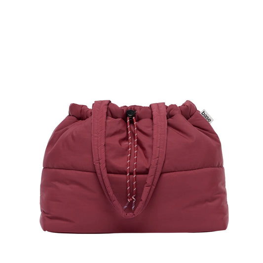 Scrunch Base Puffer Tote | Burgundy/Burgundy