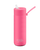 Ceramic Bottle w/Straw Neon Pink