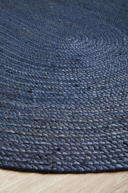 Manly Navy Oval Rug