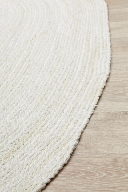Manly White Oval Rug