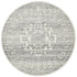 Monochrome Maya Silver Round Rug