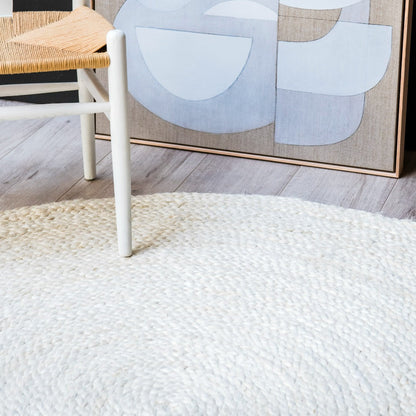 Bleached white round rug