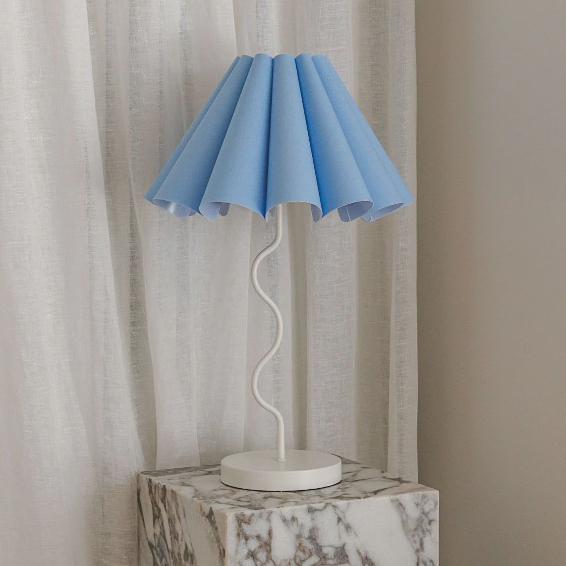 Blue shop buffet lamps