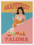 Grapefruit Paloma Poster - White Frame
